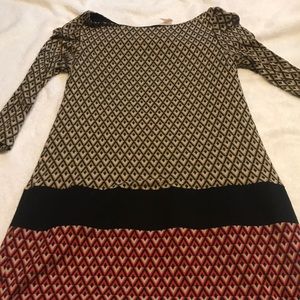 Bailey 44 tan and red dress